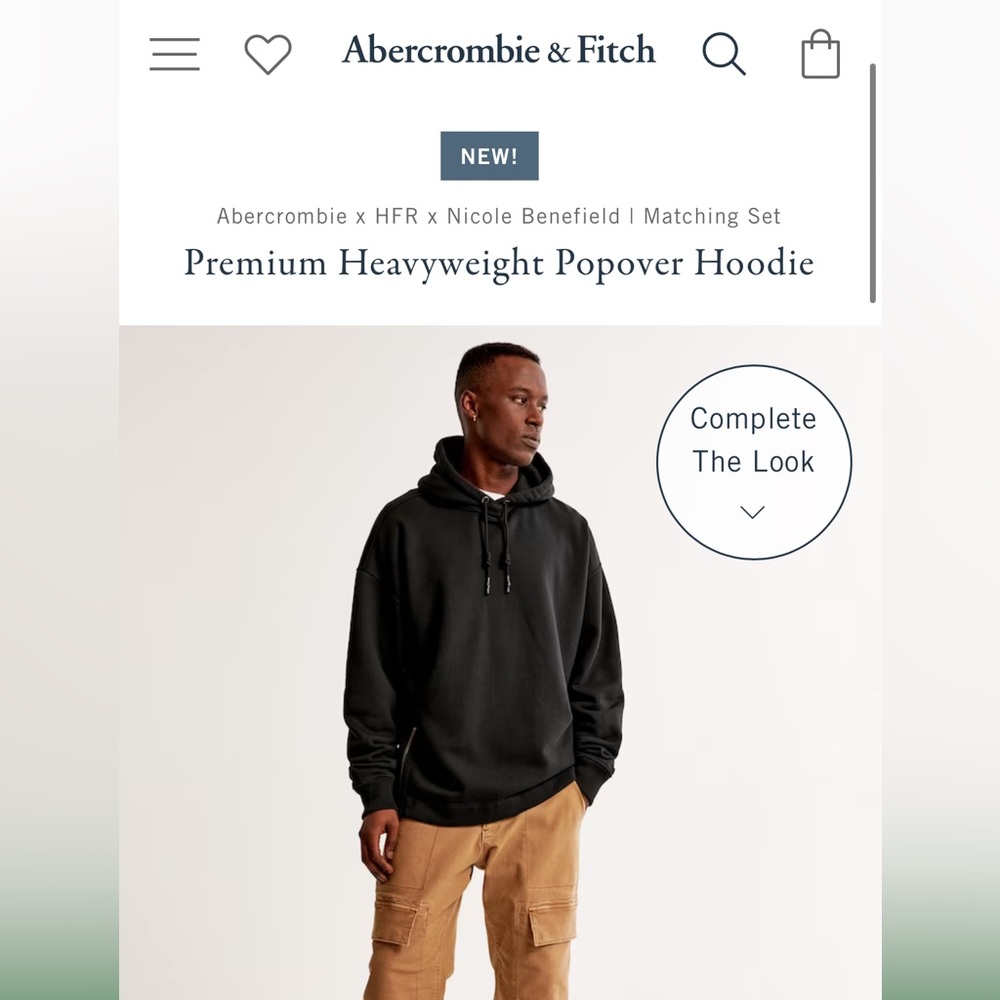 NWT Abercrombie x HFR x Nicole Benefield Premium Heavyweight Popover Hoodie